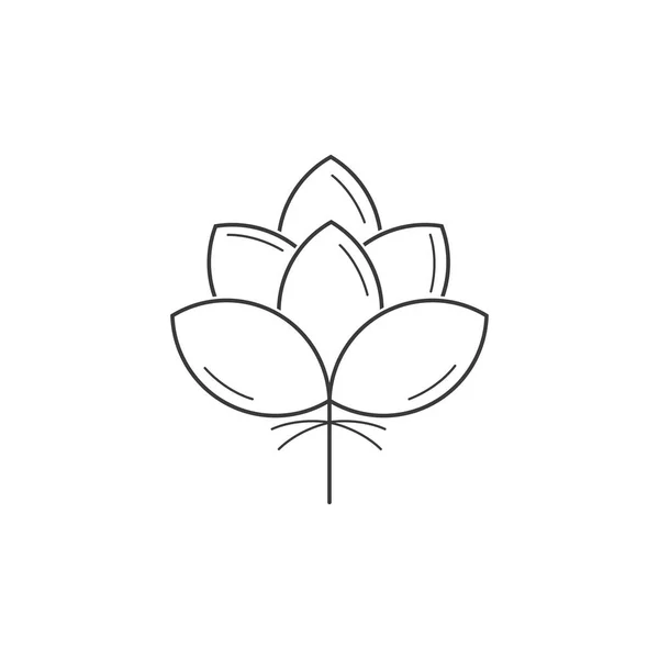 Krása Bavlna Květinový Vektor Jednoduchá Ikona Bavlna Květinové Šablony Symbol — Stockový vektor