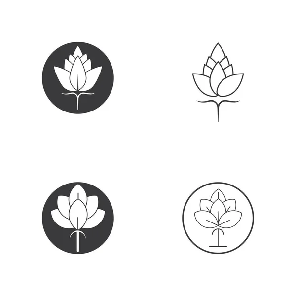 Краса Бавовняна Квітка Вектор Проста Ікона Бавовняна Квітка Шаблон Символ — стоковий вектор