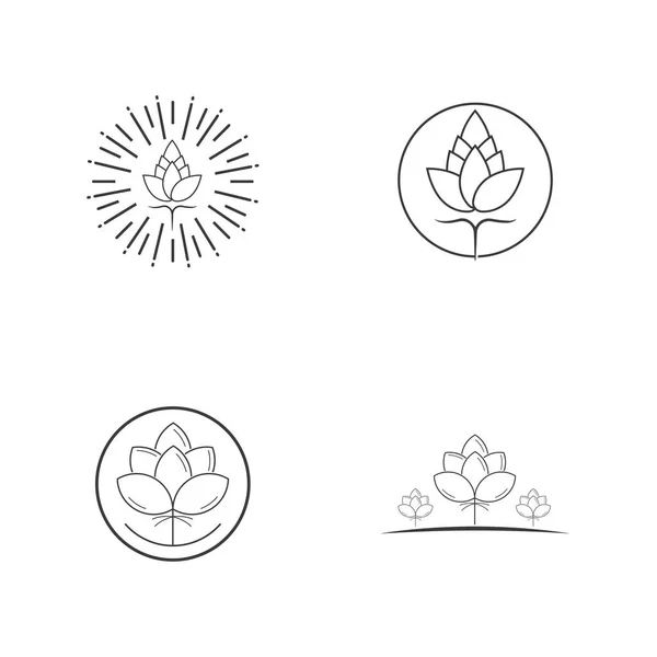 Ομορφιά Βαμβακερό Λουλούδι Διάνυσμα Απλό Εικονίδιο Βαμβάκι Λουλούδι Πρότυπο Φύση — Διανυσματικό Αρχείο