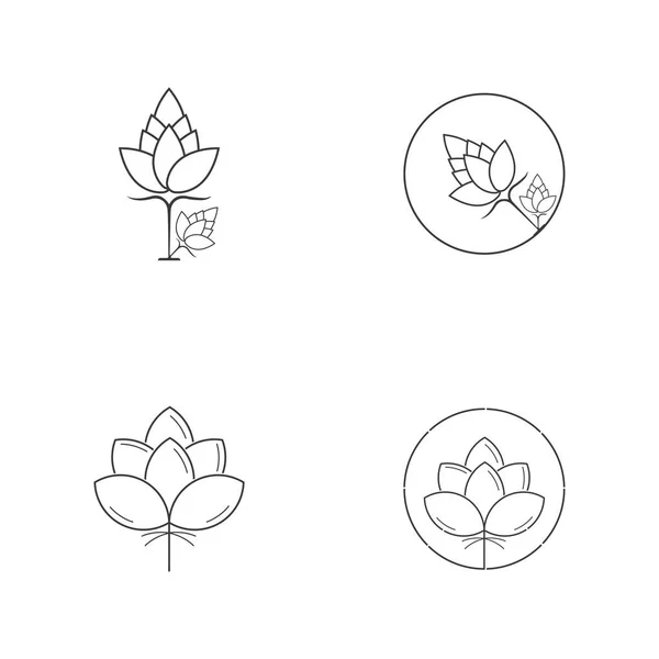 Beauty Cotton flower vector , Simple  icon Cotton flower template symbol nature