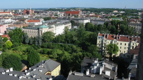 Vue du château royal de Wawel, rivière Wisla et vue panoramique sur la ville de Cracovie — Photo