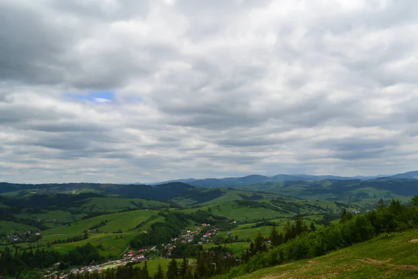 Вид Карпатські Гори Сонячний Літній День Карпати Україна — стокове фото