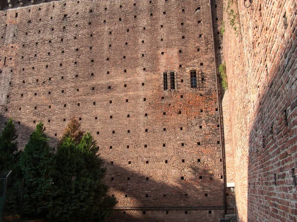 Τοίχοι Του Castello Sforza Μιλάνο Λομβαρδία Ιταλία — Φωτογραφία Αρχείου