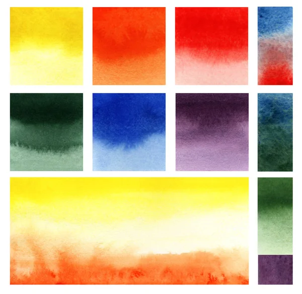 Set Multicolored Watercolor Backgrounds — Stock Photo, Image