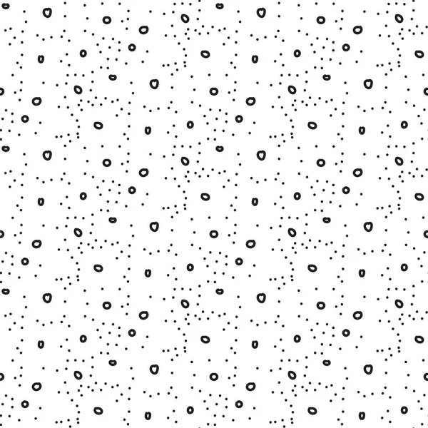 Безшовний Чорний Візерунок Точки Кола Різним Гранжевим Ефектом Округлі Плями — стоковий вектор