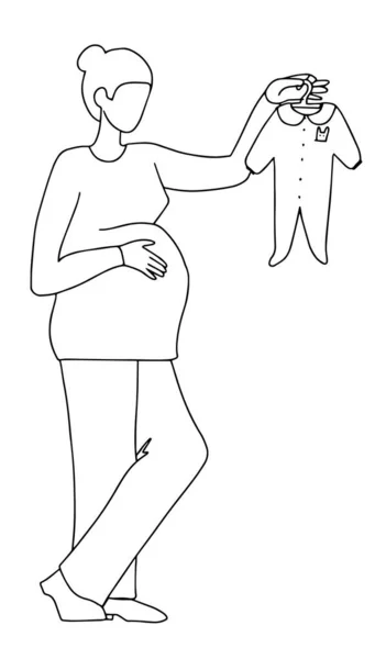 孕妇选择婴儿用品 — 图库矢量图片