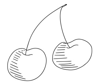 Kirazlı El çizimi izole