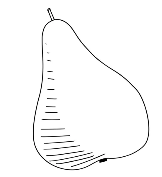 Doodles pera Disegno a mano isolato — Vettoriale Stock
