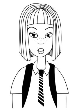 Şirin Okul Kızı Karakterinin Portresi 