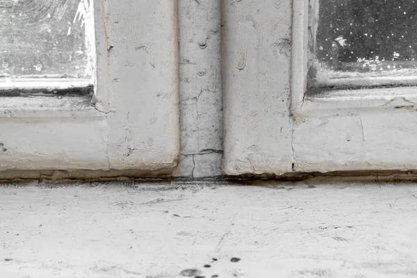 Старе Дерев Яне Вікно Пілінговою Фарбою Довговічністю Потрібно Було Відремонтувати — стокове фото