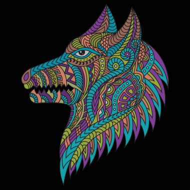 Biçimlendirilmiş köpek zentangle vektörü