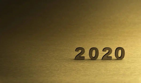 Szczęśliwego Nowego Roku 2020. Symbol z numeru 2020 na brązowym tle — Zdjęcie stockowe