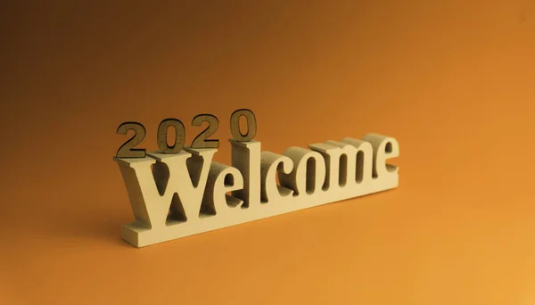 Gott nytt år 2020. Symbol från nummer 2020 på brun bakgrund — Stockfoto