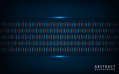 Karanlık uzayda modern arkaplan vektörü. Soyut metalik koyu mavi çerçeve düzeni modern teknoloji tasarım şablonu element kapağı, afiş, reklam, el ilanı, kart ve duvar kağıdı.