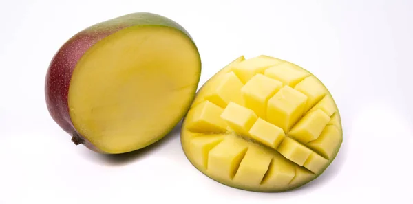 Mango Frukt Nærheten Hvit Isolert Bakgrunn – stockfoto