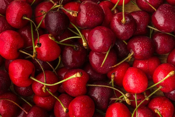 Fundo retangular preenchido com cerejas . — Fotografia de Stock