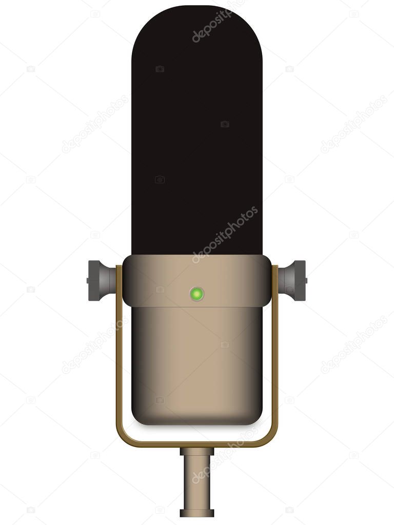 Microphone illustration isolated on white background