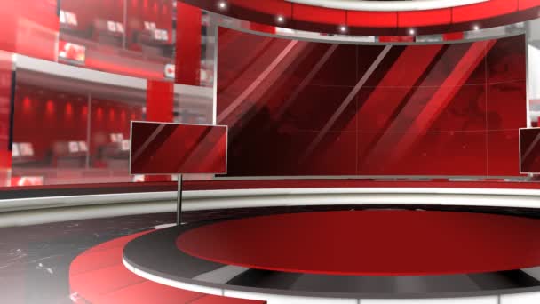 Virtual News Studio Set Background — Stock Video