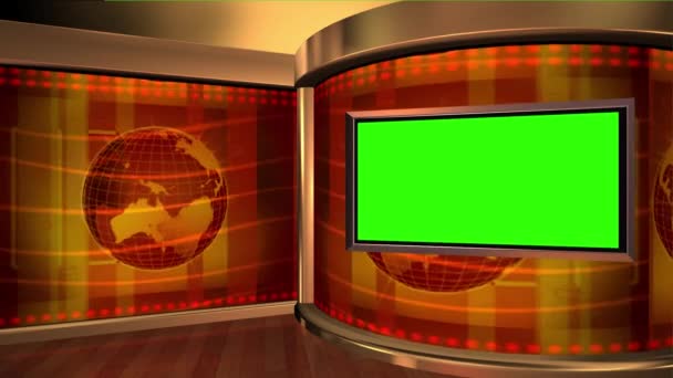 Virtual News Studio Set Green Screen — Stok Video