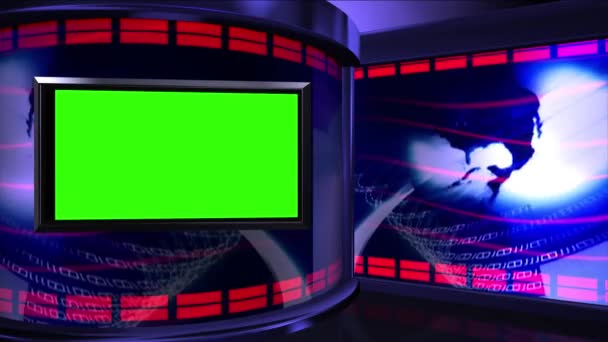 Virtual News Studio Set Écran Vert — Video