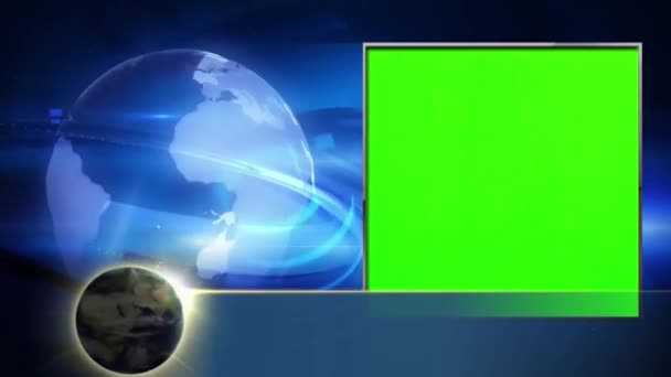 Virtual News Studio Set Green Screen — Stock Video