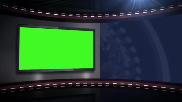 Virtueel Nieuws Studio Set Groen Scherm — Stockvideo