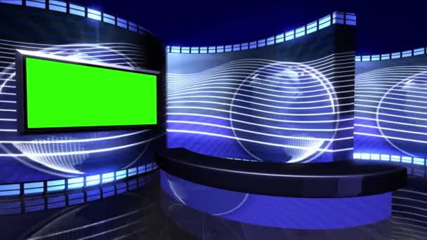 Εικονική Σειρά Ειδήσεων Studio Πράσινη Οθόνη — Αρχείο Βίντεο