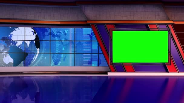 Virtual News Studio Set Écran Vert — Video