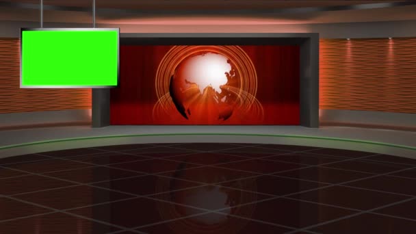 Virtual News Studio Set Schermo Verde — Video Stock