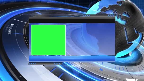 Virtual News Studio Set Pantalla Verde — Vídeos de Stock