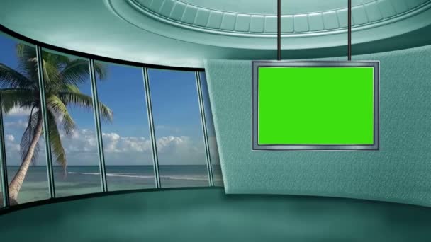 Virtual News Studio Set Green Screen
