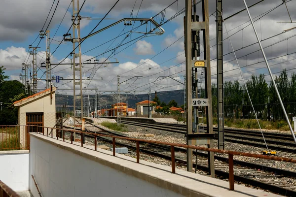 Järnvägslandskap i Almansa. — Stockfoto