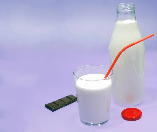 Flasche Milch, Kuh. — Stockfoto