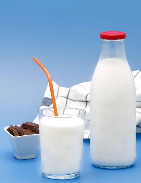 Botella de leche, vaca . —  Fotos de Stock