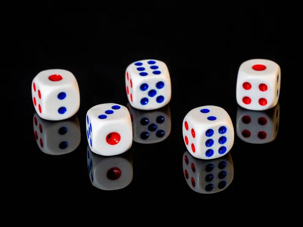 Jogo Dados Modo Poker Que Jogado Com Dados — Fotografia de Stock