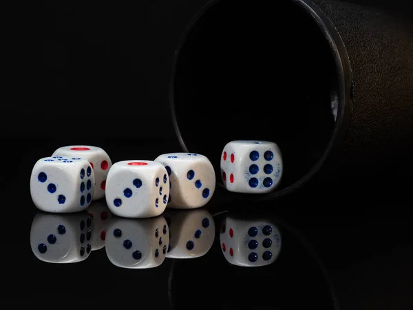 Jogo Dados Modo Poker Que Jogado Com Dados — Fotografia de Stock