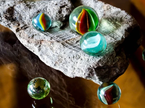 Glass Marbles Child Play — Stock Photo, Image