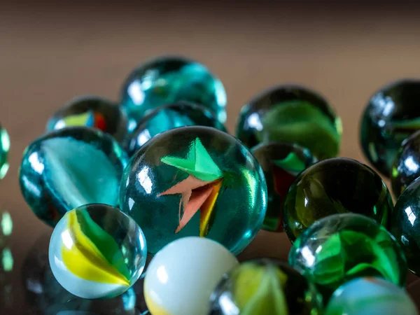 Des Billes Verre Jeu Enfant — Photo