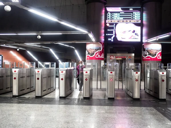 Madrid Espanha Março 2020 Estado Alerta Espanha Sobre Covid Ruas — Fotografia de Stock