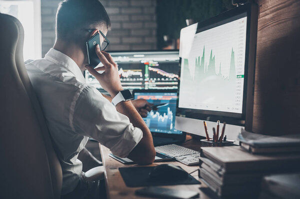 Businessman working in creative office 