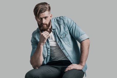 Stylish man with beard clipart