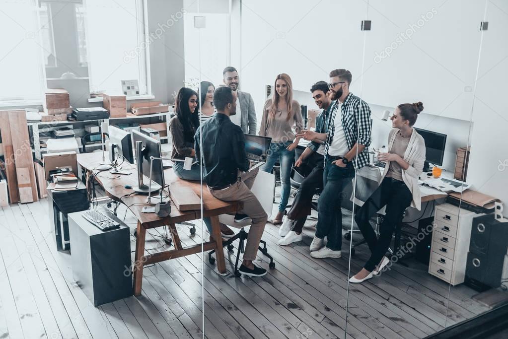 business people at meeting in modern office