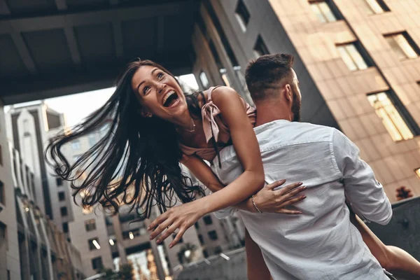 Beautiful playful couple — Stock Photo, Image