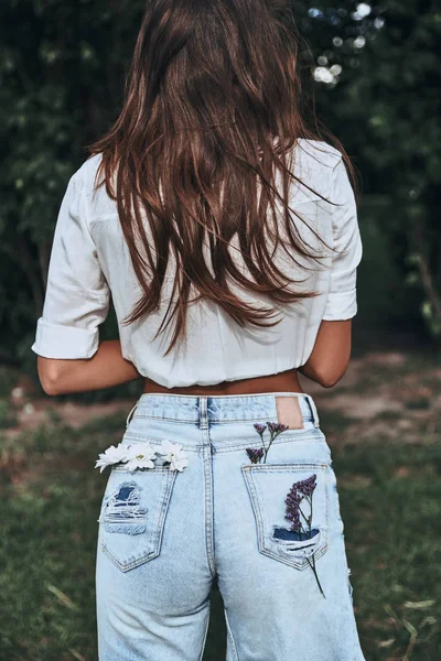 Back view of stylish woman — Stock Photo, Image