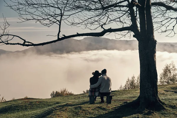 stock image couple in love enjoying autumn morning