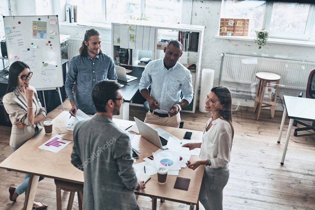 modern young creative people discussing business ideas in office board room