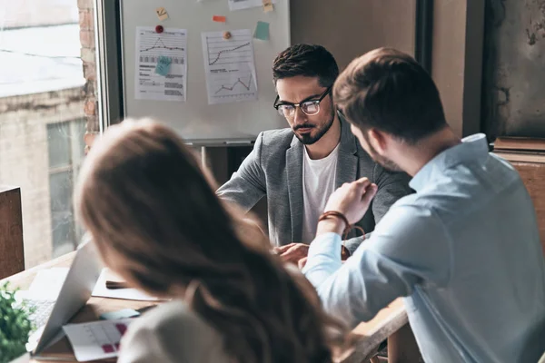 Young Business Coworkers Working Office Table — Stock Photo, Image