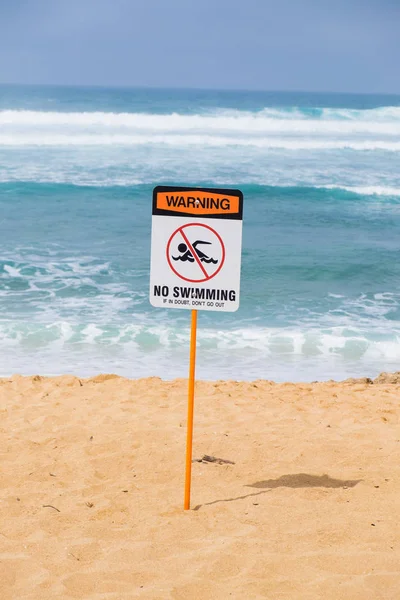 Strong Current Warning Sign Oahu Hawaii — Stock Photo, Image