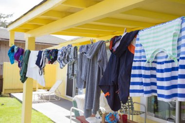 Çamaşırhane Clothesline Hawaii kurutma üzerinde