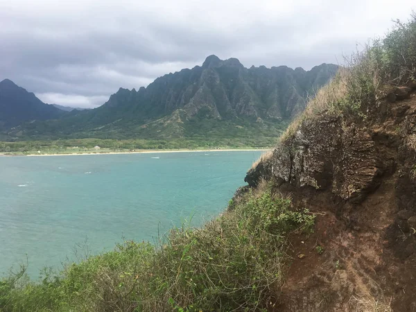 Chinaman's Hat Dangerous Hike Oahu Hawaii — Stock Photo, Image